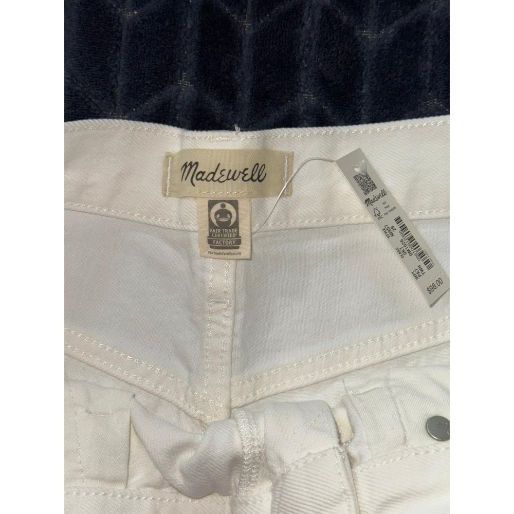 Madewell Women's Ripped Knee Baggy Straight Leg Jeans Raw Hem White Size 29 - Picture 3 of 10